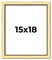 15x18 Simple Gold Picture Frame - UV Acrylic, Foam Board Backing, Hanging Hardware